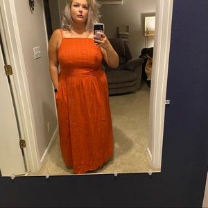 Old Navy - Orange Rust Midi Maxi Casual Dress w/ Pockets 2X XXL Tall